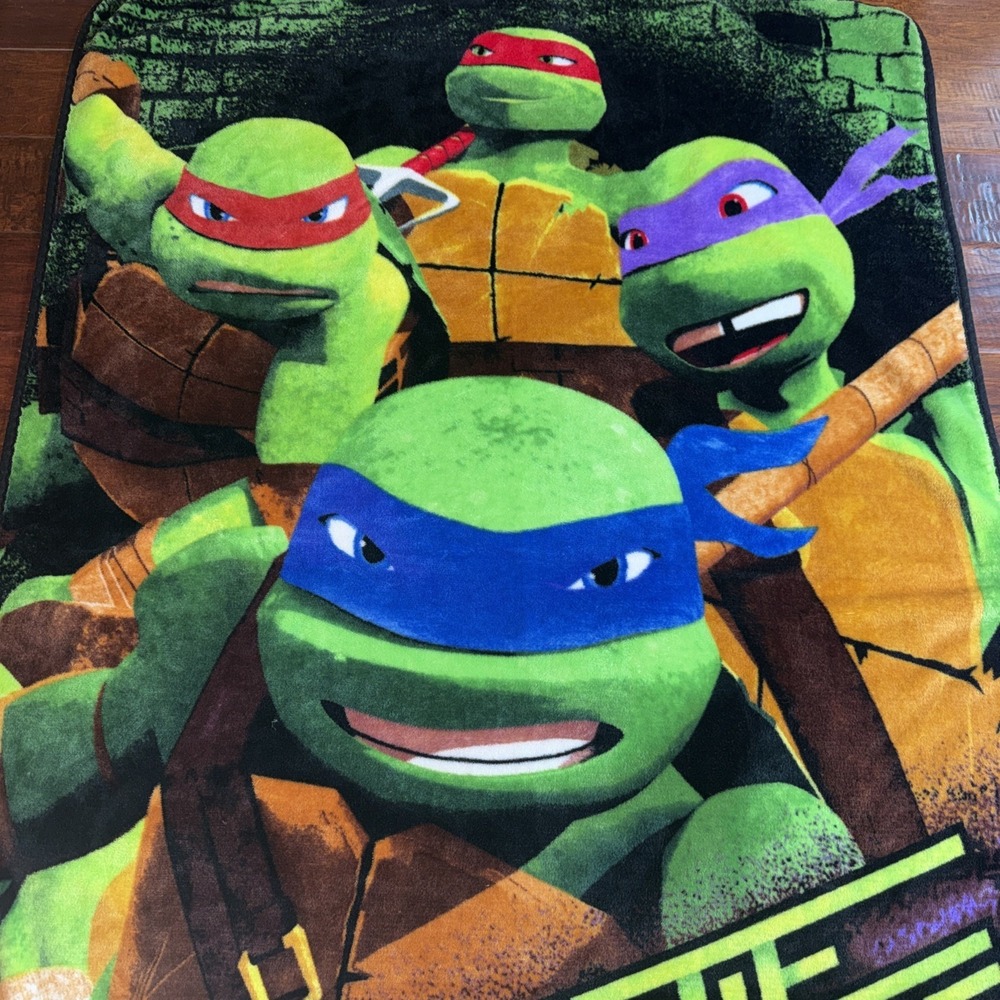 Turtle‎ Trouble Teenage Mutant Ninja Turtles Kids Blanket Fleece Throw 41"x58" - Picture 3 of 7